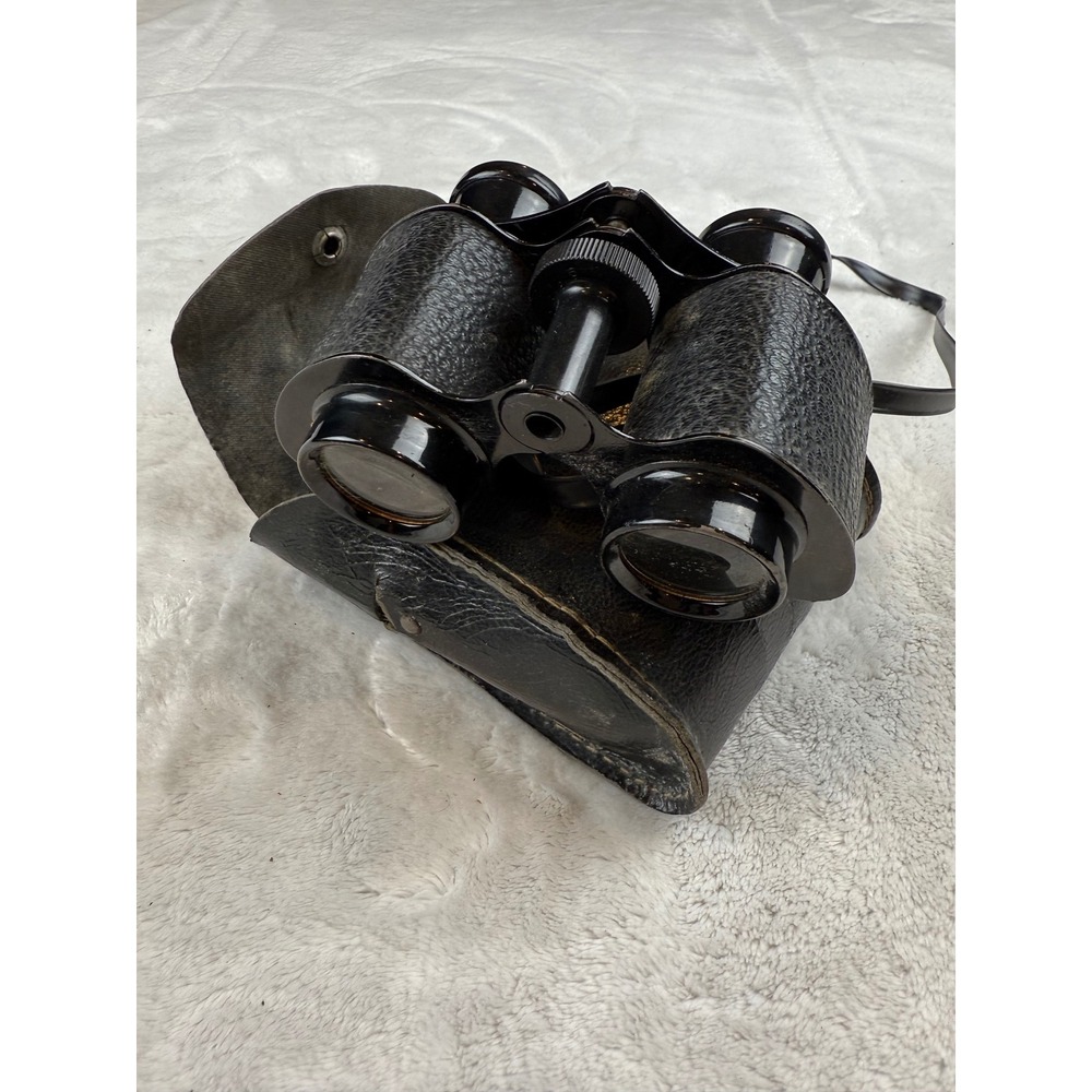 Vintage Wards Sport Glass‎ 3x27 Binoculars with Leather Case USA Made